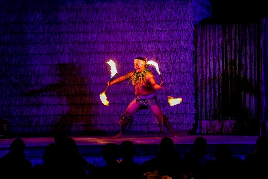 Island Breeze Luau man spinning fire