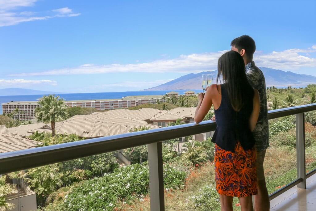 Hooleai balcony featuring a couple at a hawaiian resort